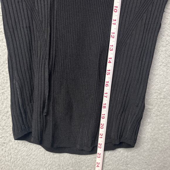 Jason Wu Criss Cross Tie Sweater Ribbed Knit Black Stretch Size M NWOT - Picture 6 of 10